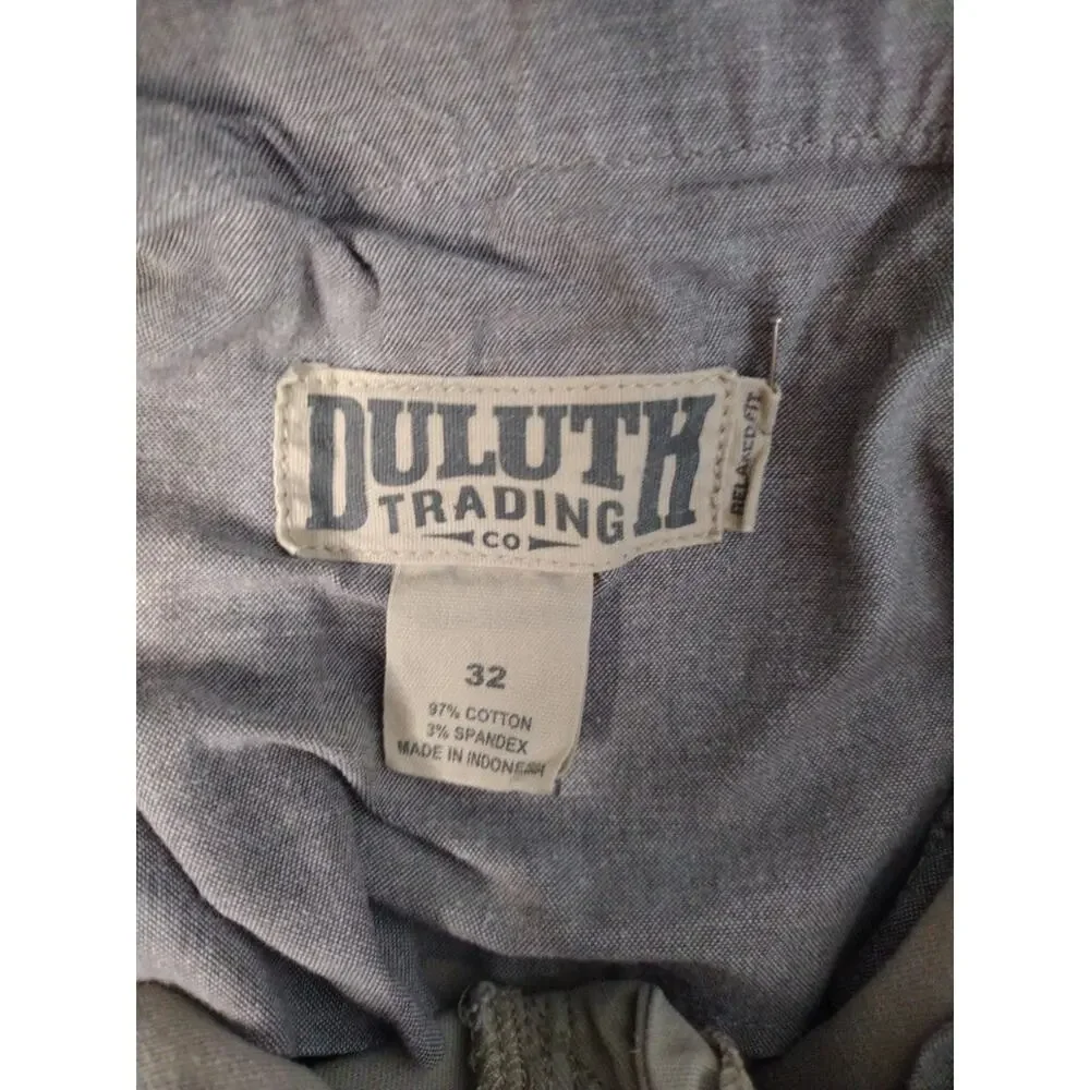 Duluth Trading Co Flex Ballroom Khakis Shorts Mens 32 Utility Cargo Gorpcore